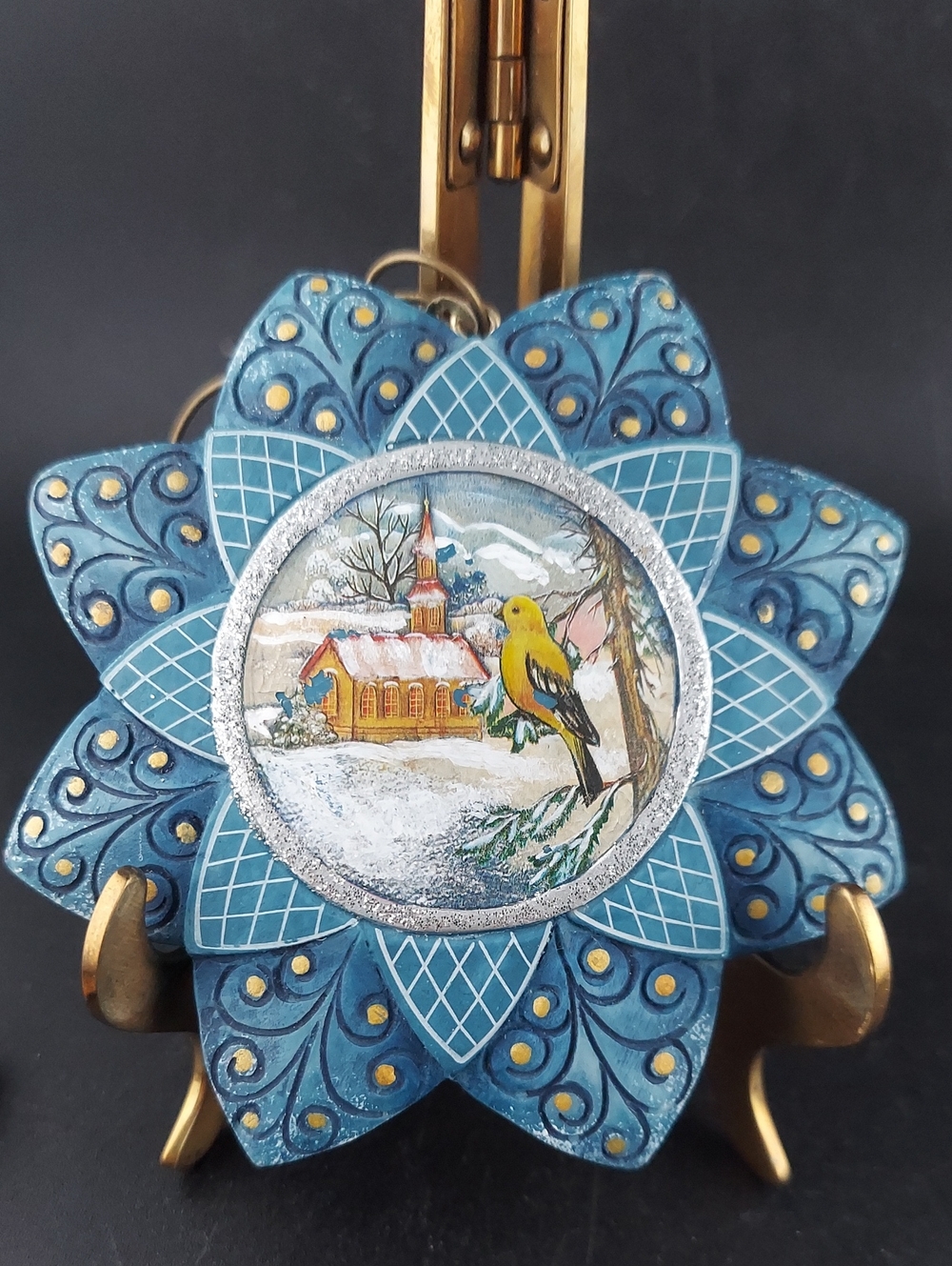 G DEBREKHT, GOLDFINCH HANDPAINTED ORNAMENT